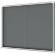 NOBO Vitrine d'affichage porte coulissante Premium Plus - feutre gris - 18 x A4 - 1915338