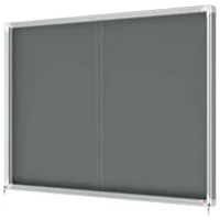NOBO Vitrine d'affichage porte coulissante Premium Plus - feutre gris - 18 x A4 - 1915338