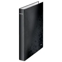 LEITZ Classeur 4 anneaux Ø25 WOW en carton pelliculé. Dos 4 cm. Format A4+. Coloris Noir