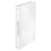 LEITZ Classeur 4 anneaux Ø25 WOW en polypropylène. Dos 3 cm. Coloris Blanc