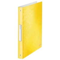 LEITZ Classeur 4 anneaux Ø25 WOW en polypropylène. Dos 3 cm. Coloris Jaune