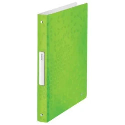 LEITZ Classeur 4 anneaux Ø25 WOW en polypropylène. Dos 3 cm. Coloris Vert
