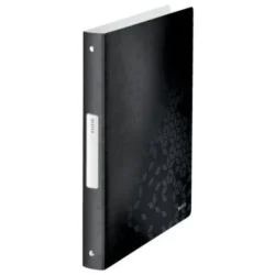 LEITZ Classeur 4 anneaux Ø25 WOW en polypropylène. Dos 3 cm. Coloris Noir
