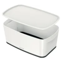 LEITZ Boîte MYBOX small avec couvercle en ABS. Coloris Blanc fond Noir