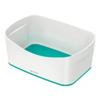 LEITZ Bac de rangement MYBOX small sans couvercle en ABS. Coloris Blanc fond Menthe