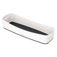 LEITZ Bac de rangement MYBOX long sans couvercle en ABS. Coloris Blanc fond Noir
