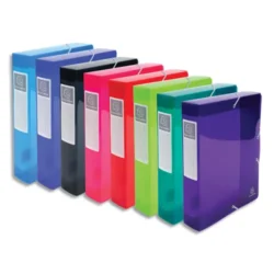 EXACOMPTA Boîte de classement Iderama dos 6cm en polypropylène 7/10e. Coloris assortis