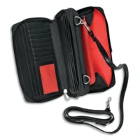 QUO VADIS Mini sac Tout en 1 Satiny en cuir de vachette satin 21x13x5cm. Coloris noir