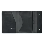 QUO VADIS Organiseur Rangers en cuir de buffle. Pour tablette 16,95x24cm ou carnet 15x21cm. Coloris noir