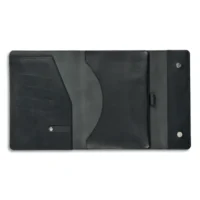 QUO VADIS Organiseur Rangers en cuir de buffle. Pour tablette 16,95x24cm ou carnet 15x21cm. Coloris noir