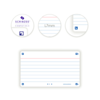 OXFORD Sachet de 32 fiches BRISTOL FLASH OXFORD 2.0 non perforées 75x125mm 250g lignées Blanc