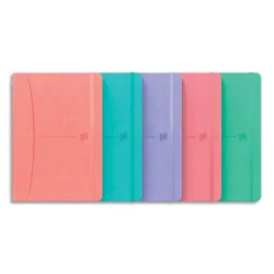 OXFORD Carnet SIGNATURE format A5 couverture rigide brochure 160 pages lignées 7mm.Coloris assortis pastel