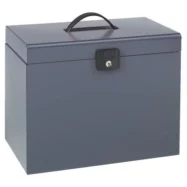 ESSELTE Valise de classement en métal. Livrée avec 5 dossiers. Dimensions: 6,8x28,7x23,4cm. Coloris Gris