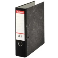 ESSELTE Classeur à levier en carton marbré. Dos 7,5cm. Format A4. Coloris noir