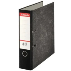 ESSELTE Classeur à levier en carton marbré. Dos 7,5cm. Format A4. Coloris noir