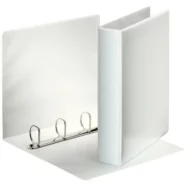 ESSELTE Classeur personnalisable ESSENTIAL 4 anneaux 40 mm en polypropylène. Format A4. Coloris Blanc