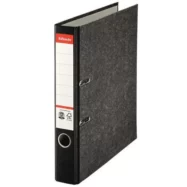 ESSELTE Classeur à levier carton en papier marbré. Dos 5 cm. Format A4. Coloris Noir