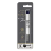 PARKER Blister de 3 recharges bille PARKER QuinkFlow. Pointe moyenne. Encre bleue