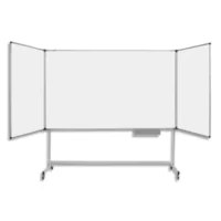 BI-OFFICE Tableau tryptique laqué mobile. Dimensions 180x120cm fermé/ 360x120cm ouvert. Coloris blanc