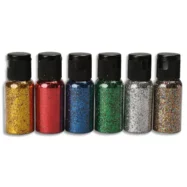 O'COLOR Lot de 6 shakers de paillettes 35ml, couleurs vives assorties