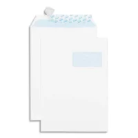 GPV Boîte de 250 pochettes auto-adhésives velin Blanc 90g format 229x324 C4 fenêtre 50x110