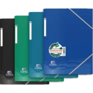 OXFORD Chemise 3 rabats à élastique OCEANIS RECYCLE en polypropylène 5/10e. Format A4. Coloris assortis