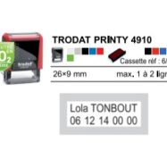 trodat Tampon pour texte Printy 4910 4.0, 3 lignes, rouge
