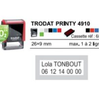 trodat Tampon pour texte Printy 4910 4.0, 3 lignes, rouge