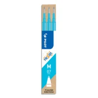 PILOT Set de 3 recharges pour roller FriXion Ball. Pointe moyenne 0,7 mm. Encre Turquoise