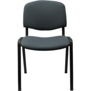 Chaise Anthra+ tissu Bondaï gris orage - structure 4 pieds métal lisse noir