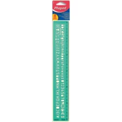 MAPED Trace-lettres en polystyrène Vert, Longueur 30 cm, hauteur des caractères 8 mm