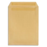 PERGAMY Boîte de 250 pochettes kraft Brun 90g C4 229x324 mm autocollantes