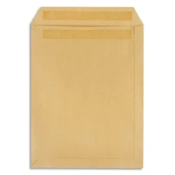 PERGAMY Boîte de 250 pochettes kraft Brun 90g C4 229x324 mm autocollantes