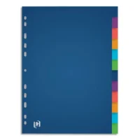 OXFORD Intercalaire Color Life, 12 positions en polypropylène translucide 3/10e. Format A4+. Assortis