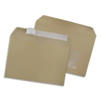 GPV Boîte de 250 enveloppes kraft brun auto-adhésives 90g format C4 avec fenêtre 50x100mm