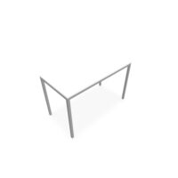 Table polyvalente rectangulaire L. 120 x P. 60 cm - plateau décor blanc neige piétement finition gris aluminium