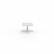 Table basse Star carrée L. 60 x P. 60 cm - plateau décor blanc neige piétement aluminium poli