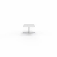Table basse Star carrée L. 60 x P. 60 cm - plateau décor blanc neige piétement aluminium poli