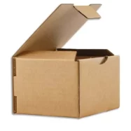 Boîte postale en carton simple cannelure Havane - Dimensions : 15 x 10 x 7 cm