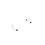 Jeu de 2 pieds métal lisse blanc sur roulettes avec boutons associés