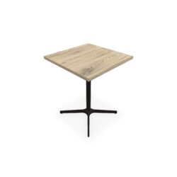 Table indoor Lucie L. 60 cm x l. 60 cm x H. 73,5 cm mélamine chêne Brunswick pieds métal structuré noir