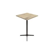 Table indoor Lucie L. 60 cm x l. 60 cm x H. 105 cm mélamine chêne Brunswick pieds métal structuré noir