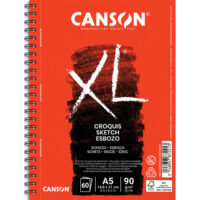 CANSON Album de 60 feuilles papier dessin CROQUIS XL spirale grand côté 90g A5 Ref-787221