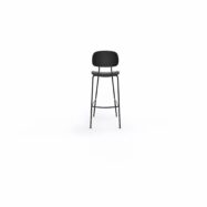 Tabouret Sofia H. 77,3 cm polypropylène noir sur 4 pieds métal lisse noir