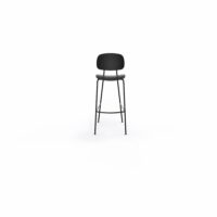 Tabouret Sofia H. 77,3 cm polypropylène noir sur 4 pieds métal lisse noir