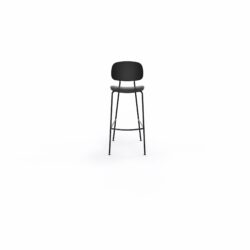 Tabouret Sofia H. 77,3 cm polypropylène noir sur 4 pieds métal lisse noir