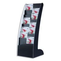 PAPERFLOW Présentoir Exposito Courbo, 8 cases épaisseur 2 cm, en polystyrène L44,3 x H108,3 x P35 cm Noir