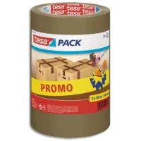 TESA Lot de 3 Adhésifs d'emballage en Polypropylène 43 microns - H50 mm x L66 mètres Havane