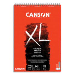 CANSON Bloc spiralé de 120 feuilles de papier dessin CROQUIS XL 90g A3