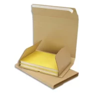 Etui postal en carton brun, fermeture adhésive Standard - Dimensions : L24 x H1 x P18 cm